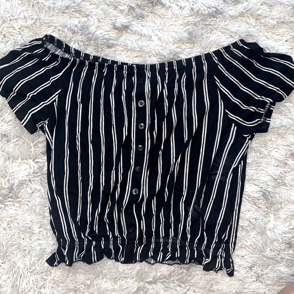 Black and white stripped shirt in size XS - Picture 1 of 3